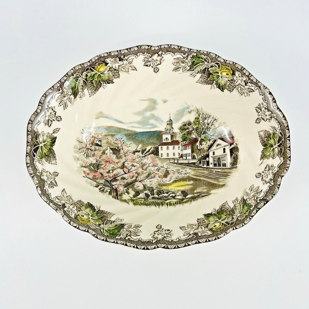 Johnson Brothers The Friendly Village 9" Oval Ironstone Vegetable Serving Bowl